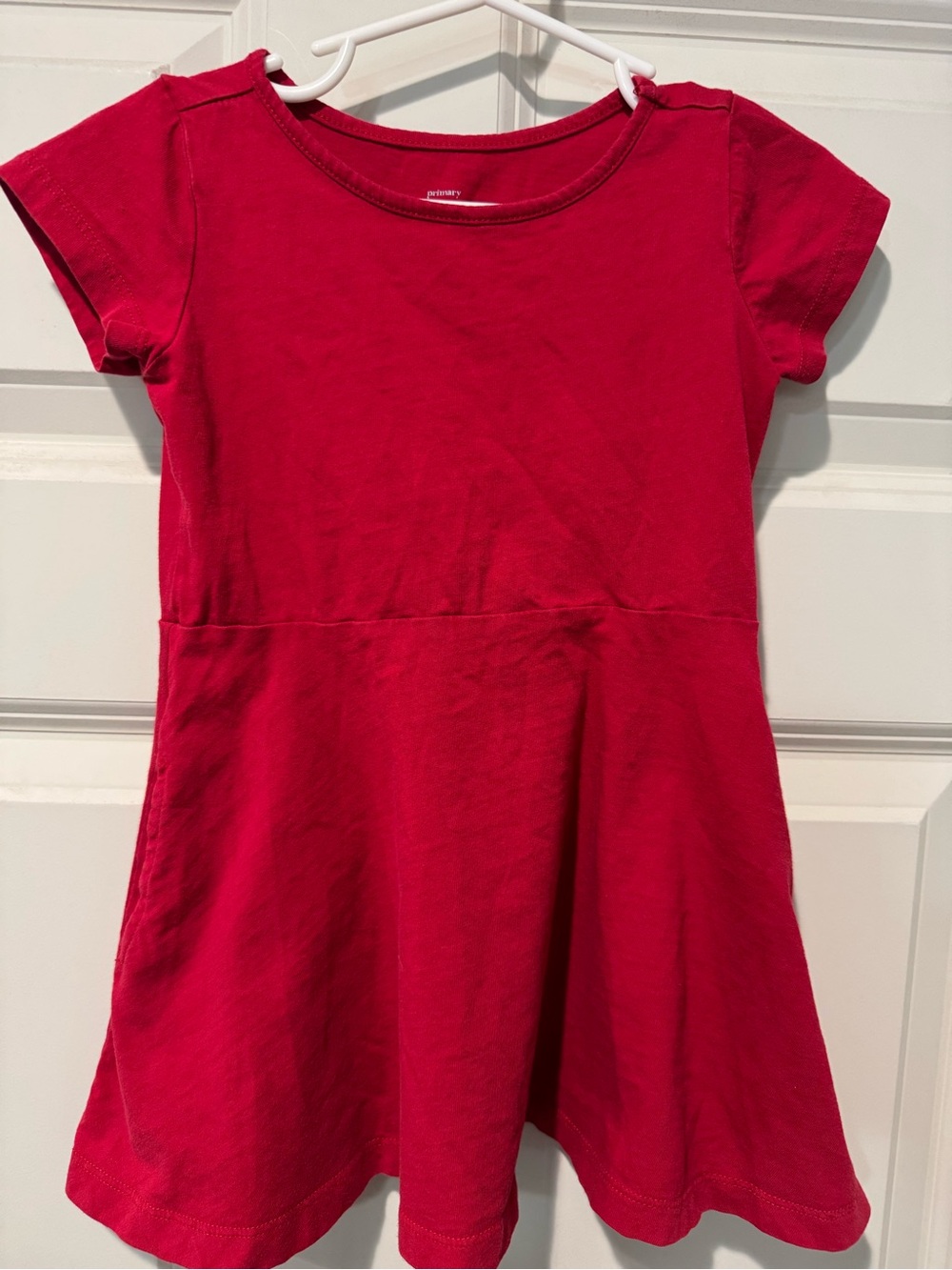 Primary Bright Red Knit Short-Sleeve Dress